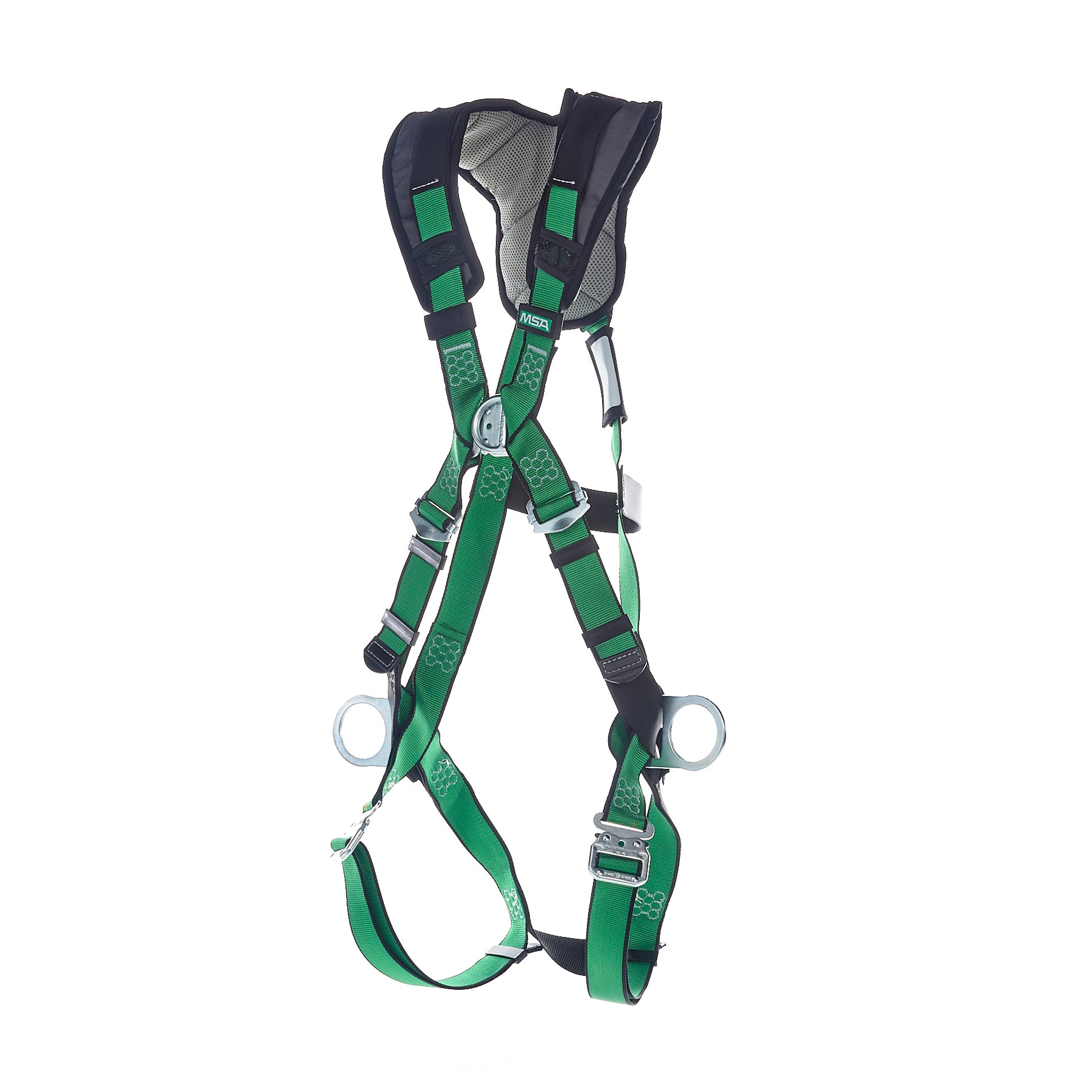 MSA V-FORM+ Harness w/Back, Front & Side D-Rings - Quick Connect Leg Straps - Super Extra Large - 10206147