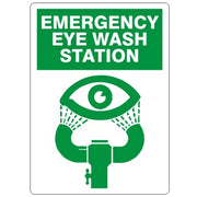 EMERGENCY EYE WASH STATION (W/FOUNTAIN PICTO) - EMERGENCY EYE WASH STATION (W/FOUNTAIN PICTO), 14X10, Plastic (.040)