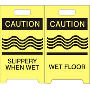 CAUTION SLIPPERY WHEN WET FOLDING FLOOR STANDS - CAUTION SLIPPERY WHEN WET FOLDING FLOOR STANDS, 20X12, Coroplast Plastic