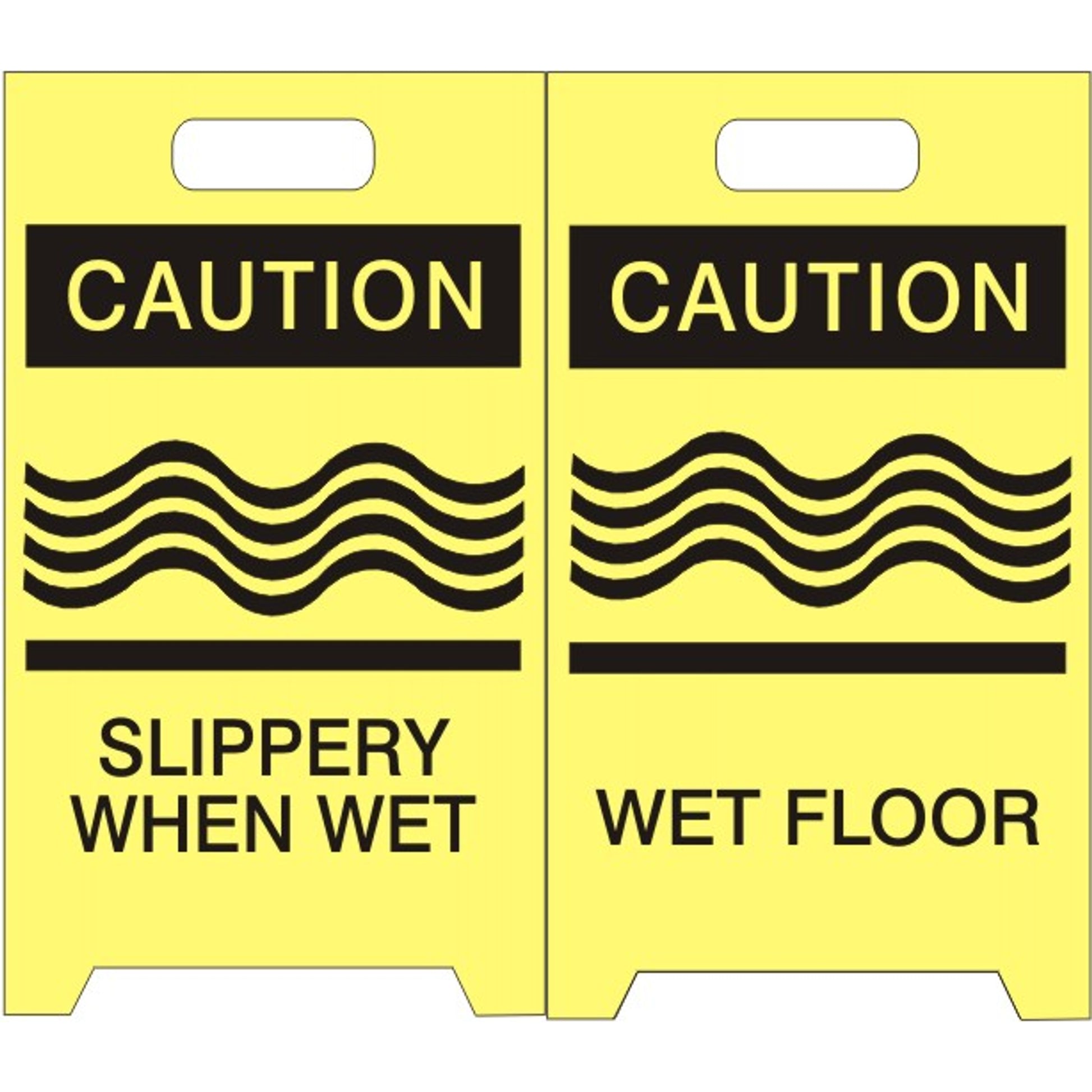 CAUTION SLIPPERY WHEN WET FOLDING FLOOR STANDS - CAUTION SLIPPERY WHEN WET FOLDING FLOOR STANDS, 20X12, Coroplast Plastic