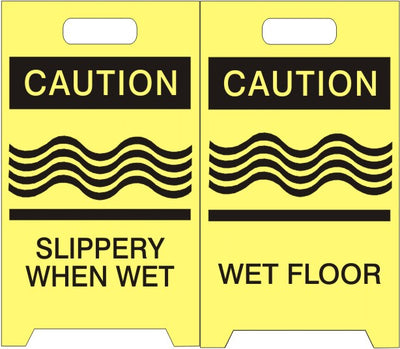 CAUTION SLIPPERY WHEN WET FOLDING FLOOR STANDS
