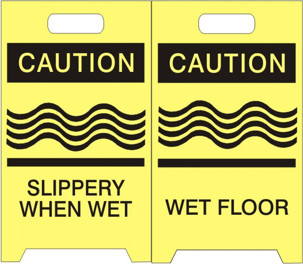CAUTION SLIPPERY WHEN WET FOLDING FLOOR STANDS
