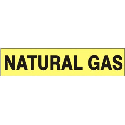 NATURAL GAS   PERFORATED ROLL PIPE MARKER - NATURAL GAS   PERFORATED ROLL PIPE MARKER, 1”X18Y, Adhesive Vinyl
