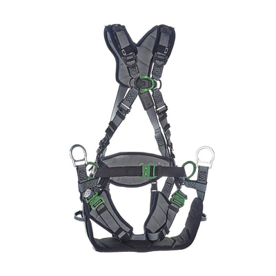 MSA V-FIT Tower Harness w/Back, Front & Side D-Rings - Quick-Connect Leg and Belt Straps - Shoulder & Leg Padding - Extra Large - 10218049