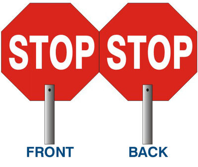 STOP STOP 18” NON-REFLECTIVE PADDLE SIGN WITH HANDLE HOLES