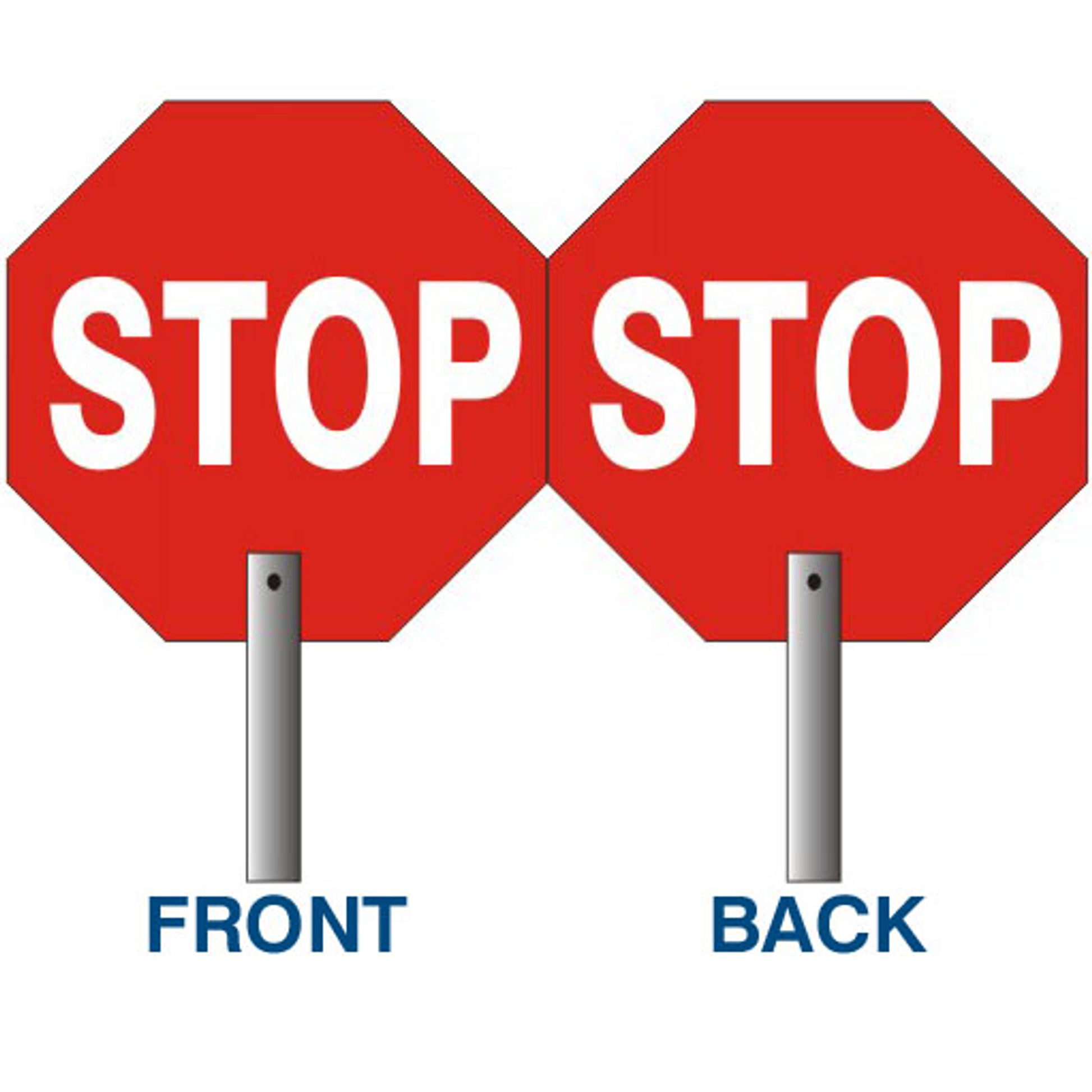 STOP STOP 18” REFLECTIVE PADDLE SIGN WITH HANDLE HOLES - STOP STOP 18” REFLECTIVE PADDLE SIGN WITH HANDLE HOLES, 18”, Aluminum (.040) EGP Reflective