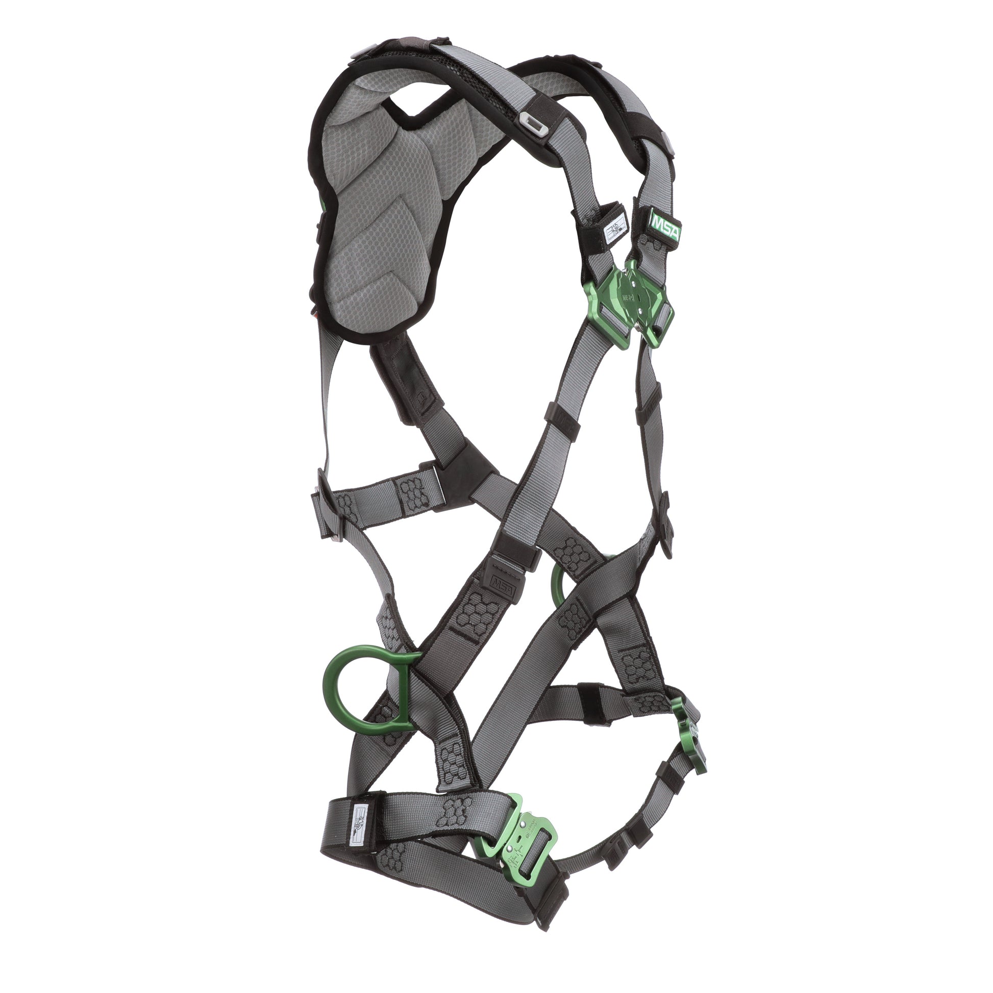 MSA V-FIT Harness w/Back & Side D-Rings - Quick-Connect Leg Straps - Shoulder Padding - Extra Small - 10194872