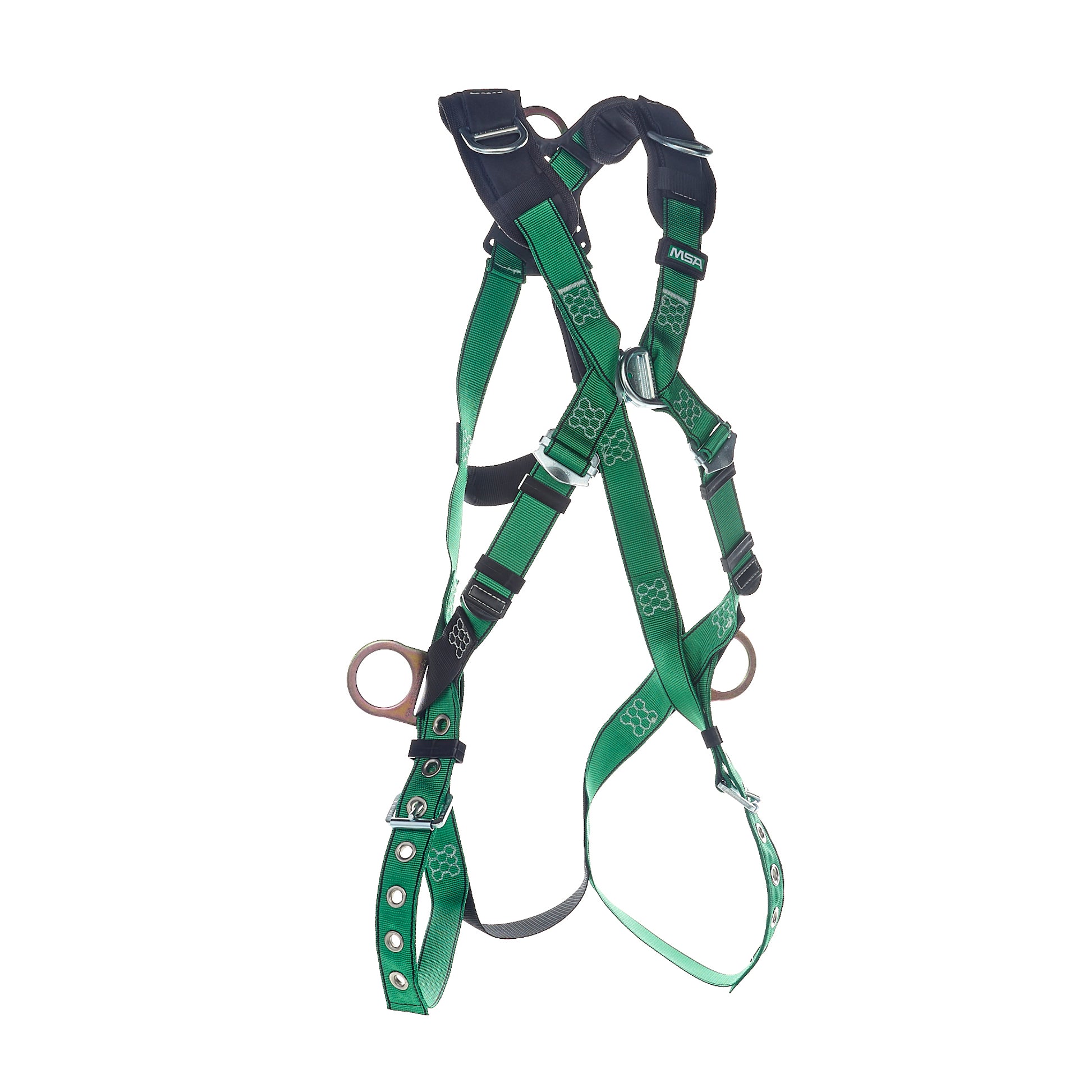 MSA V-FORM Harness w/Back, Front, Side & Shoulder D-Rings - Tongue Buckle Leg Straps Quick Connect Chest Buckle - Extra Small - 10206073