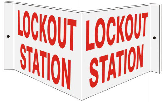 LOCKOUT STATION - PROJECTING WALL SIGN - LOCKOUT STATION - PROJECTING WALL SIGN, 6X12, Acrylic