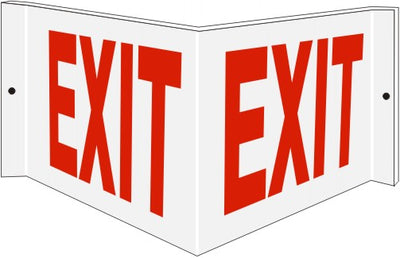 EXIT PROJECTING WALL SIGN--RED ON WHITE
