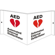 AED RED HEART WITH  FLASH - PROJECTING WALL SIGN - AED RED HEART WITH  FLASH - PROJECTING WALL SIGN, 6X12, Acrylic