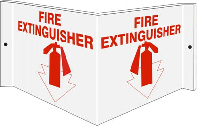 FIRE EXTINGUISHER WITH ARROW POINTING DOWN - PROJECTING WALL SIGN