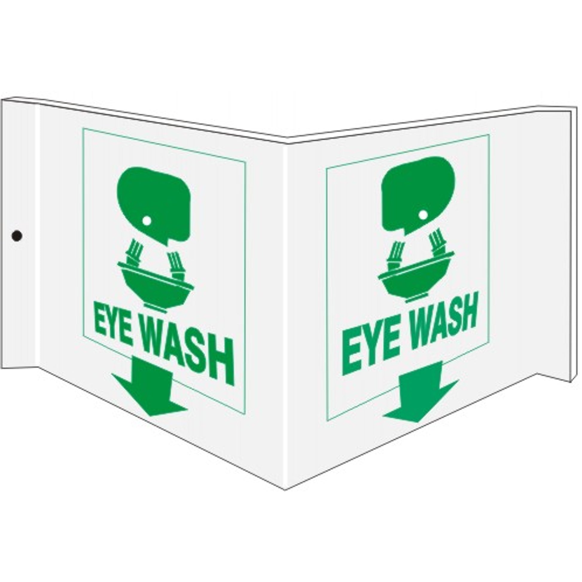 EYE WASH WITH FOUNTAIN PICTO - PROJECTING WALL SIGN - EYE WASH WITH FOUNTAIN PICTO - PROJECTING WALL SIGN, 6x12, Acrylic