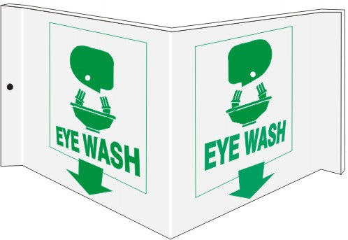 EYE WASH WITH FOUNTAIN PICTO - PROJECTING WALL SIGN - EYE WASH WITH FOUNTAIN PICTO - PROJECTING WALL SIGN, 6x12, Acrylic