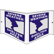 SEVERE WEATHER SHELTER AREA WITH  TORNADO SYMBOL - PROJECTING WALL SIGN - SEVERE WEATHER SHELTER AREA WITH  TORNADO SYMBOL - PROJECTING WALL SIGN, 6X12, Acrylic