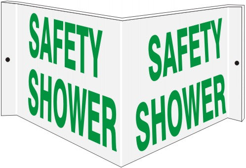 SAFETY SHOWER - PROJECTING WALL SIGN - SAFETY SHOWER - PROJECTING WALL SIGN, 6X12, Acrylic