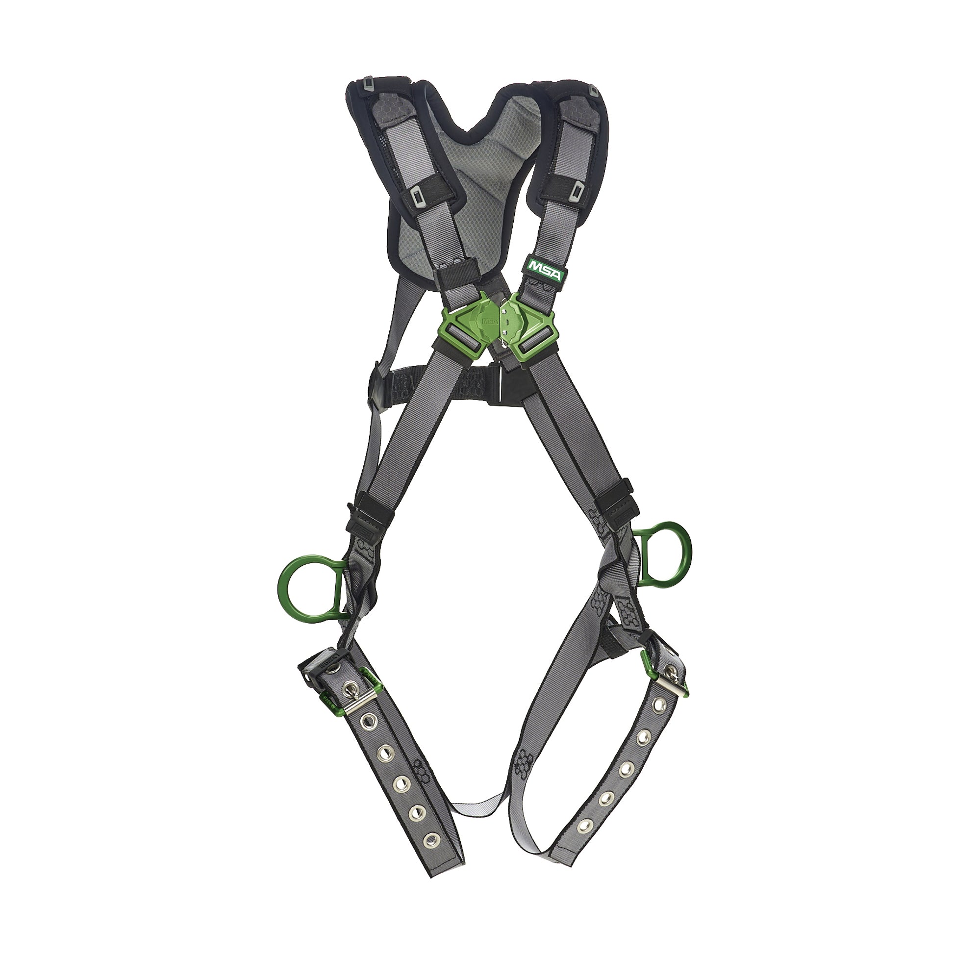MSA V-FIT Harness w/Back & Side D-Rings - Tongue Buckle Leg Straps - Shoulder Padding - Standard - 10194909