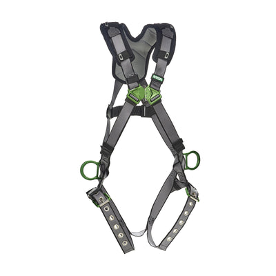 MSA V-FIT Harness w/Back & Side D-Rings - Tongue Buckle Leg Straps - Shoulder Padding - Super Extra Large - 10194931