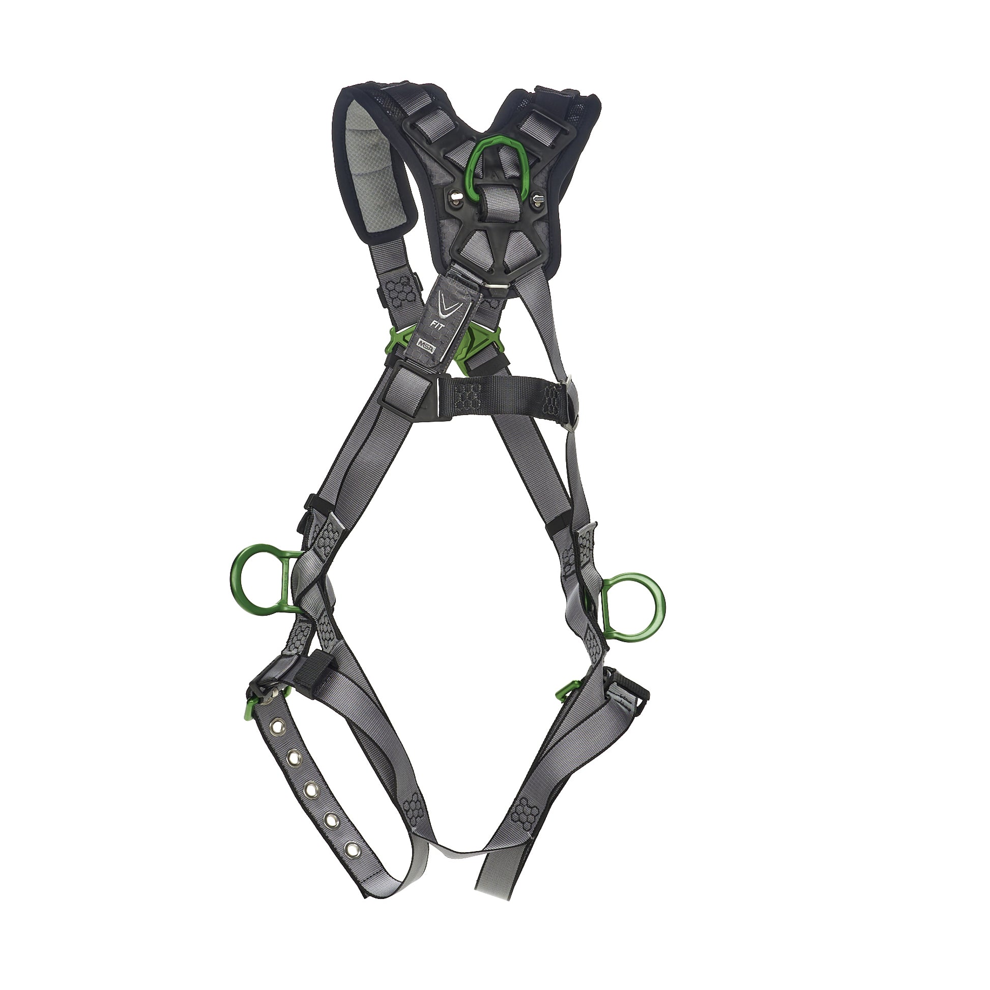 MSA V-FIT Harness w/Back & Side D-Rings - Tongue Buckle Leg Straps - Shoulder Padding - Standard - 10194909