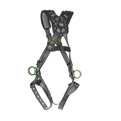MSA V-FIT Harness w/Back & Side D-Rings - Tongue Buckle Leg Straps - Shoulder Padding - Extra Small - 10194908