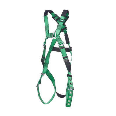 MSA V-FORM Harness w/Back D-Ring - Tongue Buckle Leg Straps Quick Connect Chest Buckle - Super Extra Large - 10206060