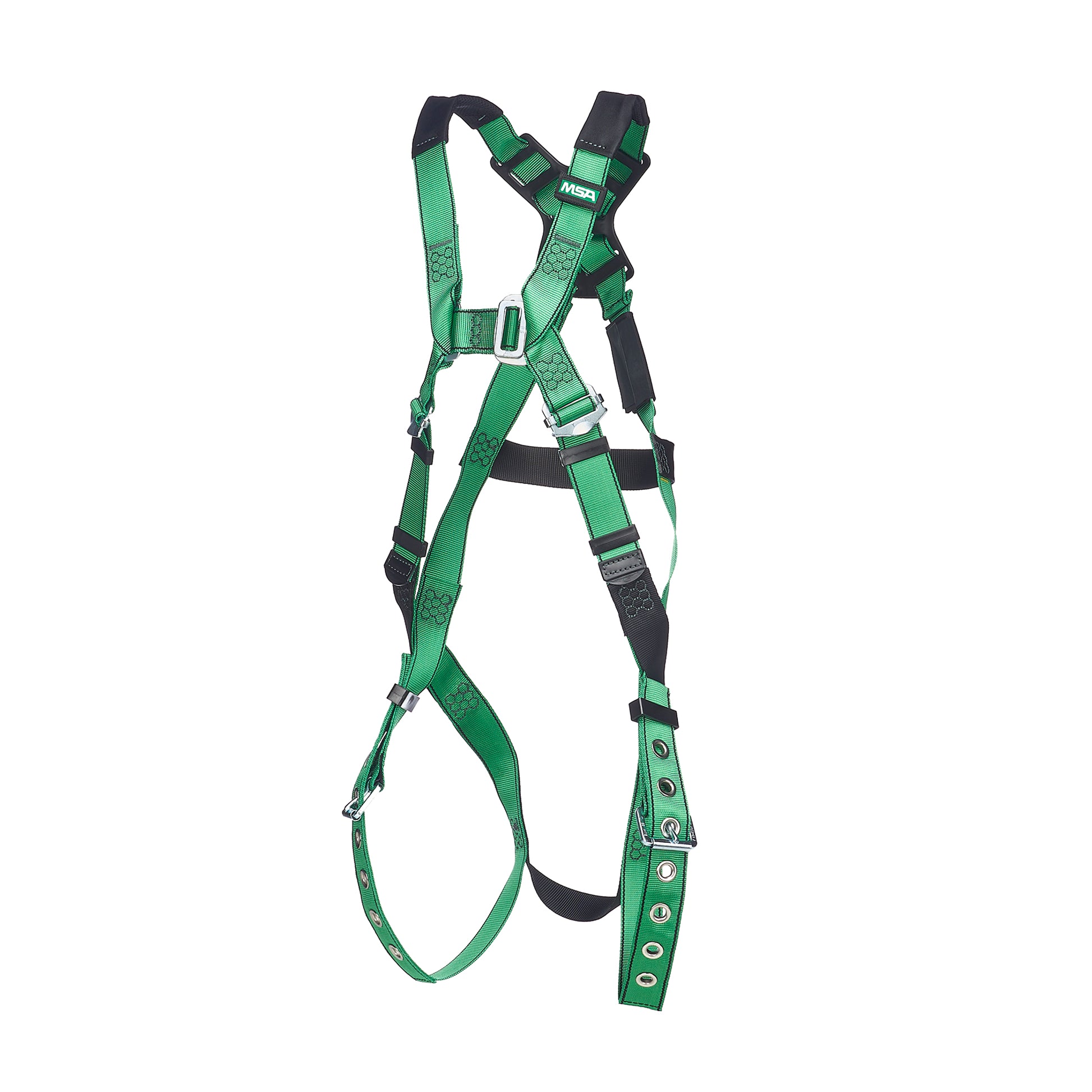 MSA V-FORM Harness w/Back D-Ring - Tongue Buckle Leg Straps Quick Connect Chest Buckle - Standard - 10206058