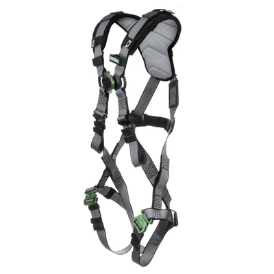 MSA V-FIT Harness w/Back & Front D-Rings - Quick-Connect Leg Straps - Shoulder Padding - Extra Large - 10194657