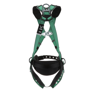 MSA V-FORM Construction Harness w/Back & Side D-Rings - Tongue Buckle Leg Straps - Shoulder Padding - Super Extra Large - 10197366