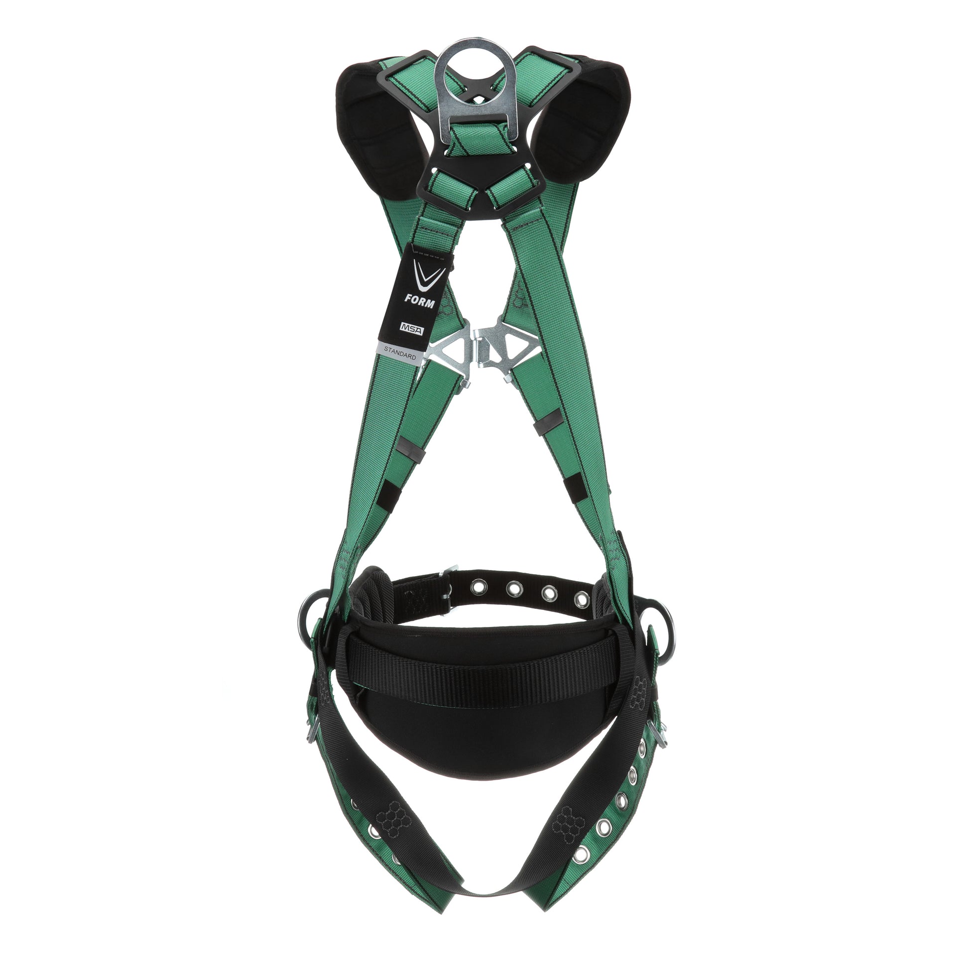MSA V-FORM Construction Harness w/Back & Side D-Rings - Tongue Buckle Leg Straps - Shoulder Padding - Extra Small - 10197363