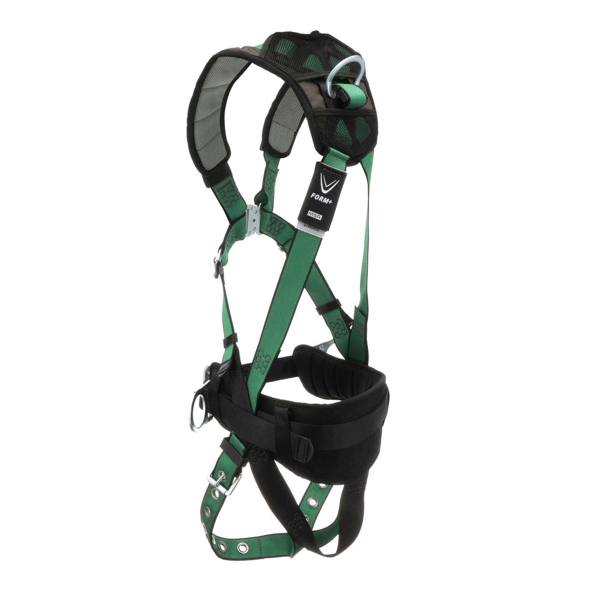 MSA V-FORM+ Construction Harness w/Back & Side D-Rings - Tongue Buckle Leg Straps - Shoulder Padding - Extra Small - 10206160