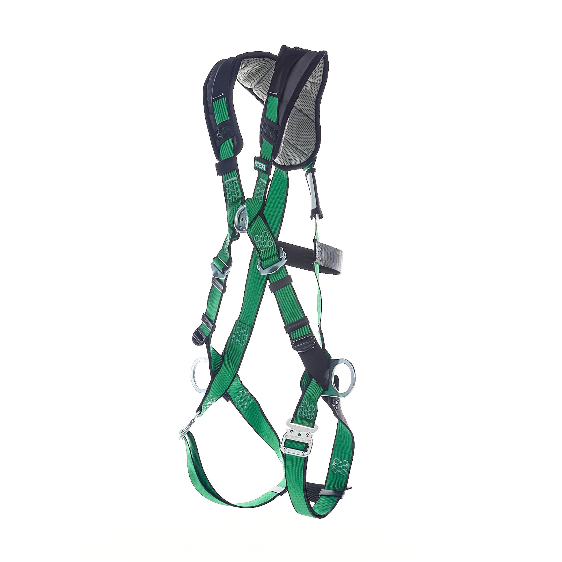 MSA V-FORM+ Harness w/Back, Front & Side D-Rings - Quick Connect Leg Straps - Super Extra Large - 10206147
