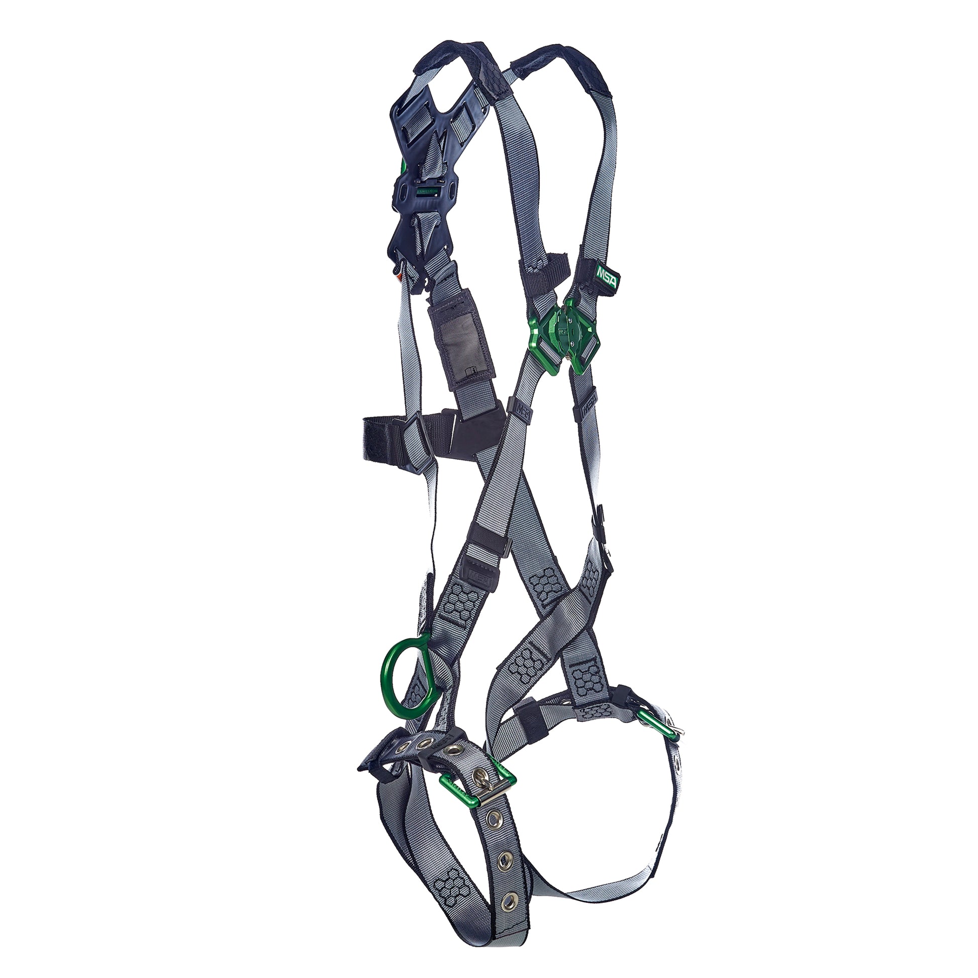 MSA V-FIT Harness w/Back & Side D-Rings - Tongue Buckle Leg Straps - Standard - 10195110