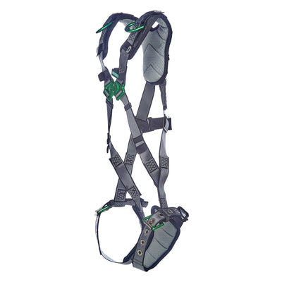 MSA V-FIT Harness w/Back & Shoulder D-Rings - Tongue Buckle Leg Straps - Shoulder & Leg Padding - Super Extra Large - 10195030