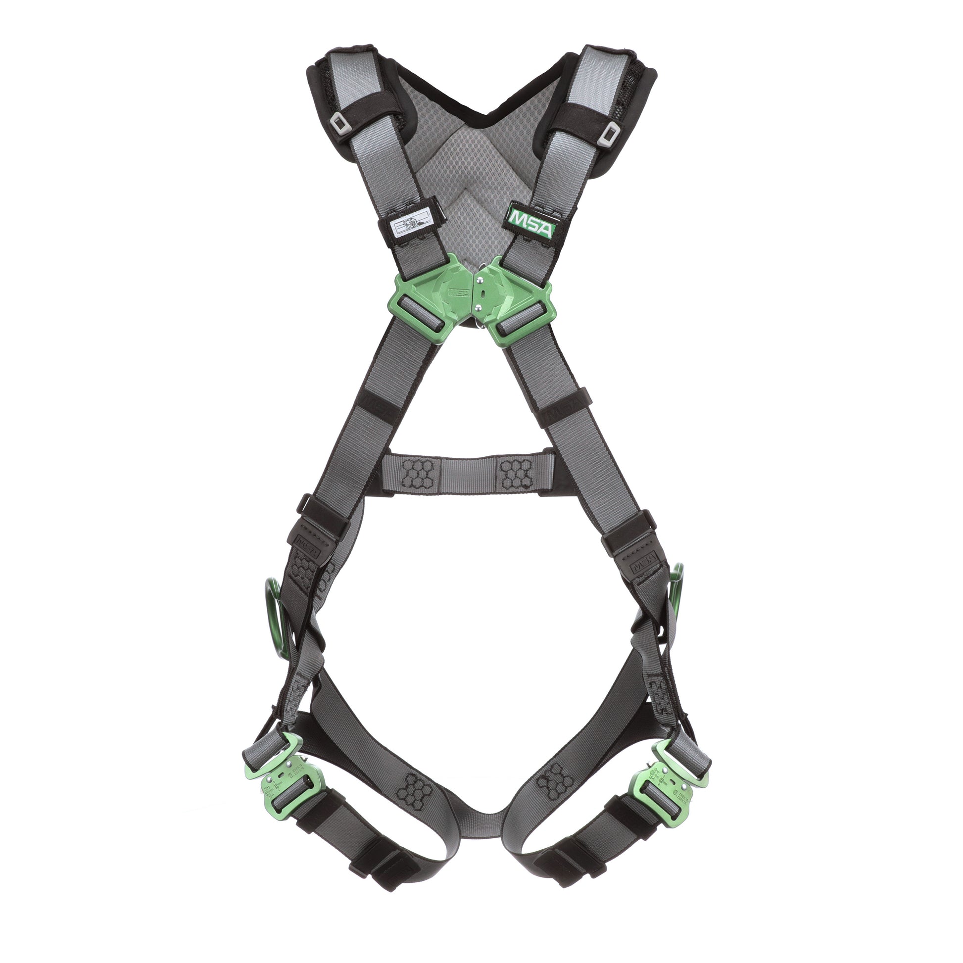 MSA V-FIT Harness w/Back & Side D-Rings - Quick-Connect Leg Straps - Shoulder Padding - Extra Large - 10194874