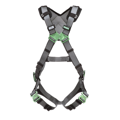 MSA V-FIT Harness w/Back & Side D-Rings - Quick-Connect Leg Straps - Shoulder Padding - Extra Large - 10194874