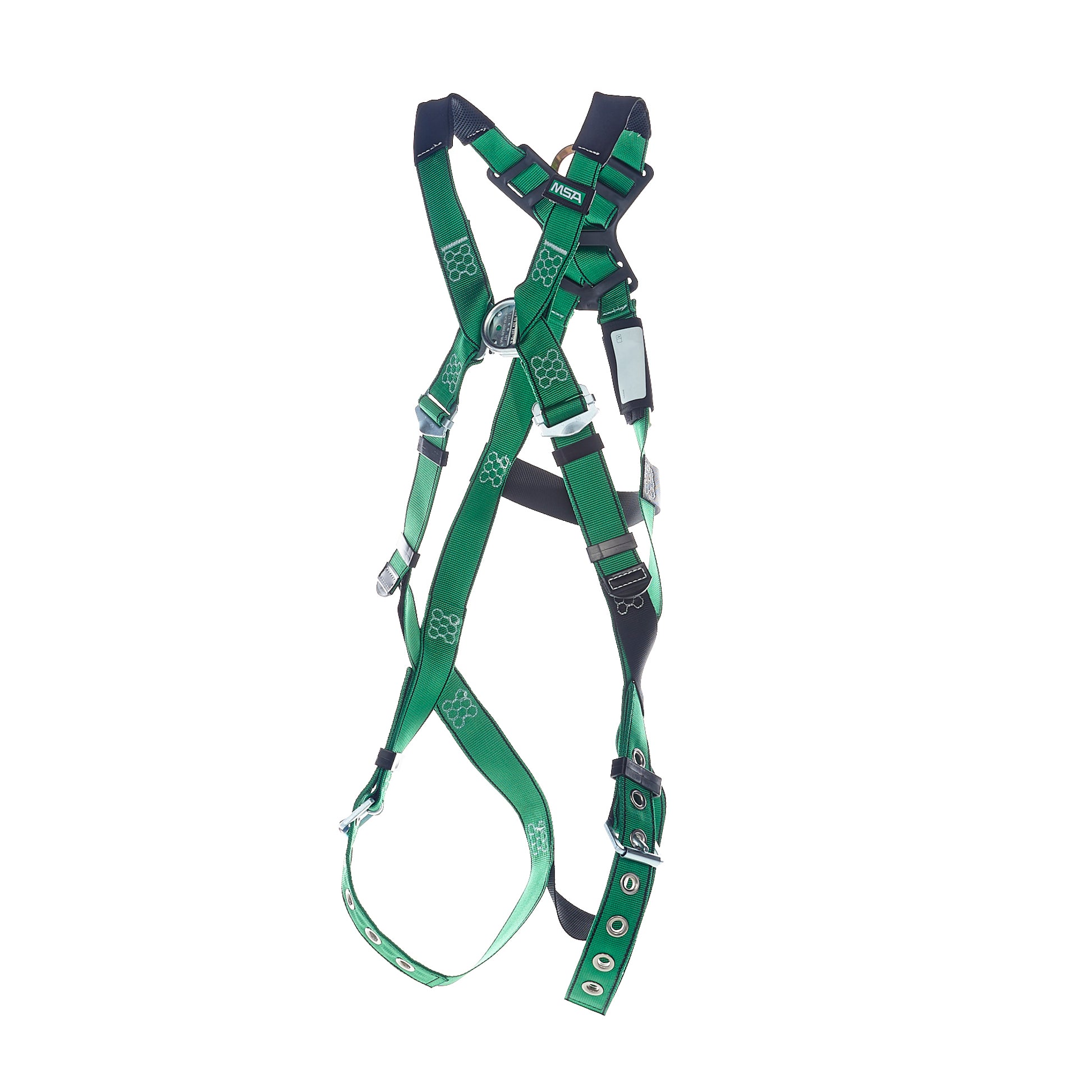 MSA V-FORM Harness w/Back & Front D-Rings - Tongue Buckle Leg Straps Quick Connect Chest Buckle - Extra Small - 10206065