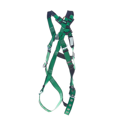 MSA V-FORM Harness w/Back & Front D-Rings - Tongue Buckle Leg Straps Quick Connect Chest Buckle - Super Extra Large - 10206068