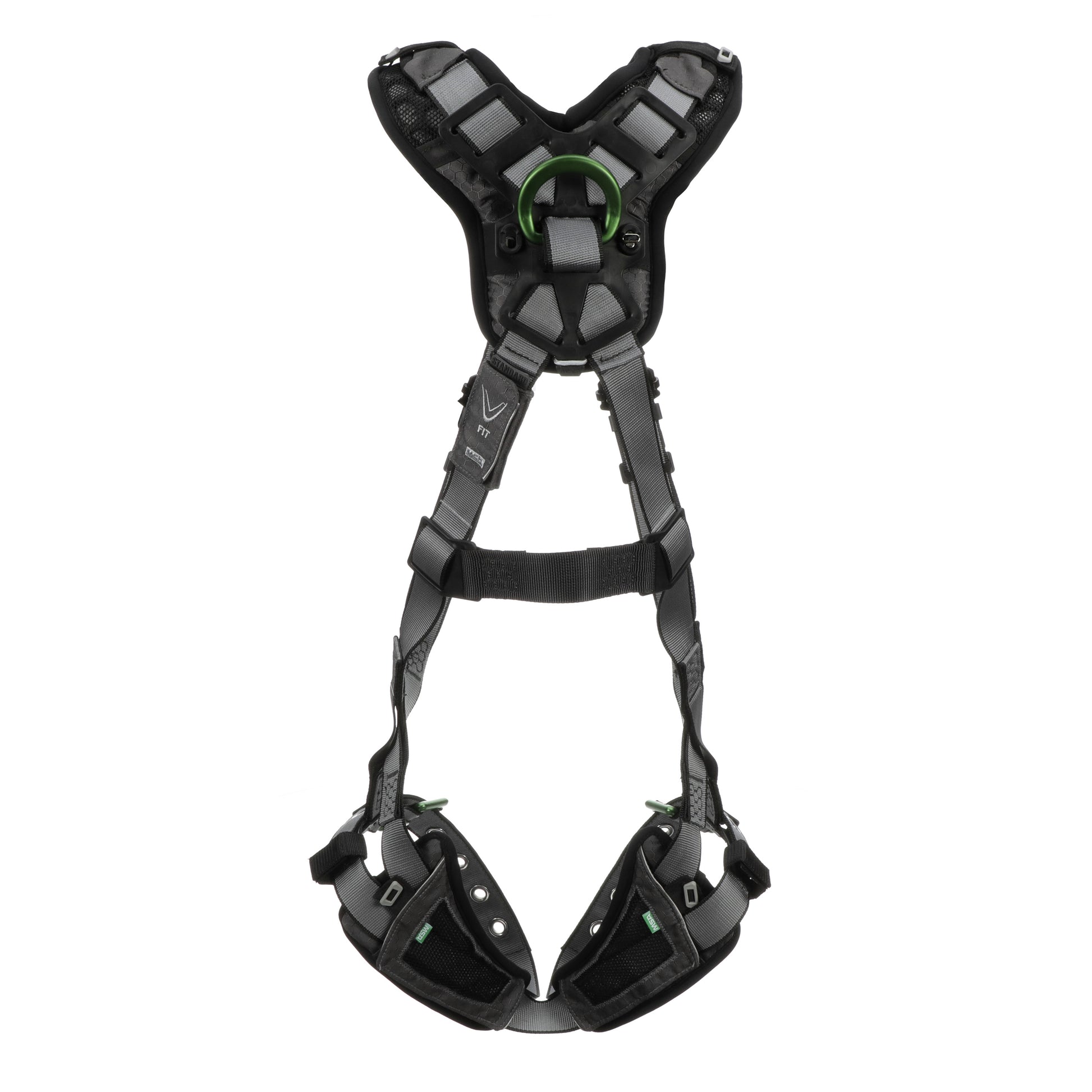 MSA V-FIT Harness w/Back & Front D-Rings - Tongue Buckle Leg Straps - Shoulder Padding - Super Extra Large - 10194895