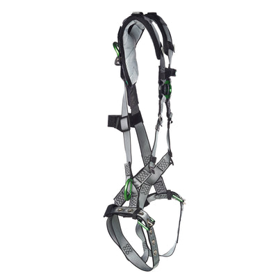 MSA V-FIT Harness w/Back, Front & Side D-Rings - Tongue Buckle Leg Straps - Shoulder Padding - Extra Small - 10194896