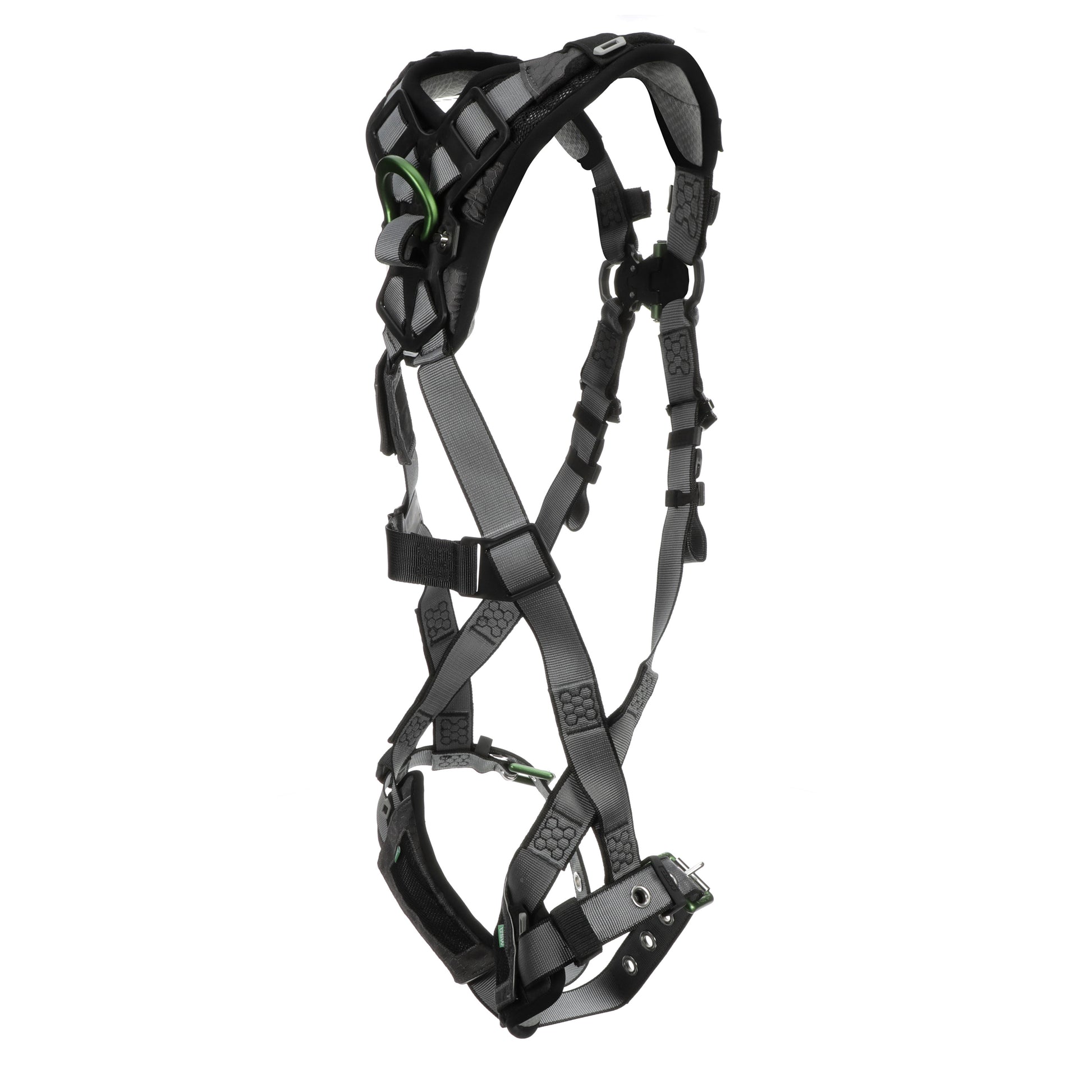 MSA V-FIT Harness w/Back & Front D-Rings - Tongue Buckle Leg Straps - Shoulder Padding - Super Extra Large - 10194895