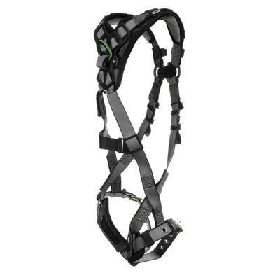 MSA V-FIT Harness w/Back & Front D-Rings - Tongue Buckle Leg Straps - Shoulder Padding - Super Extra Large - 10194895