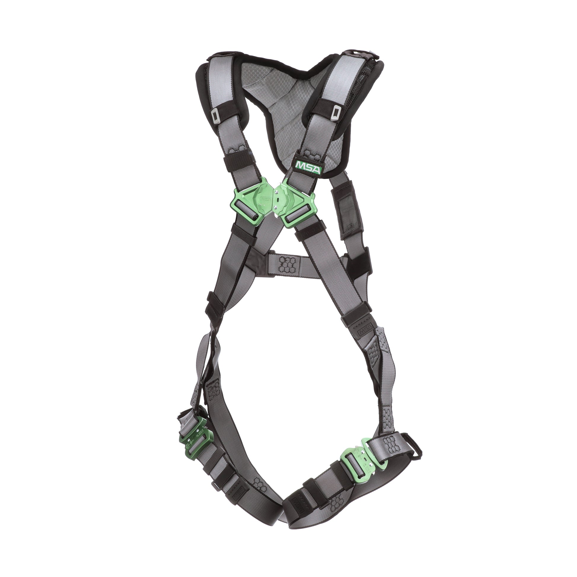 MSA V-FIT Harness w/Back D-Ring - Quick-Connect Leg Straps - Shoulder Padding - Super Extra Large - 10194672