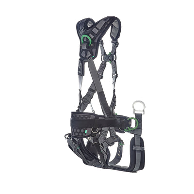 MSA V-FIT Tower Harness w/Back, Front & Side D-Rings - Tongue Buckle Leg and Belt Straps - Shoulder & Leg Padding - Standard - 10218042