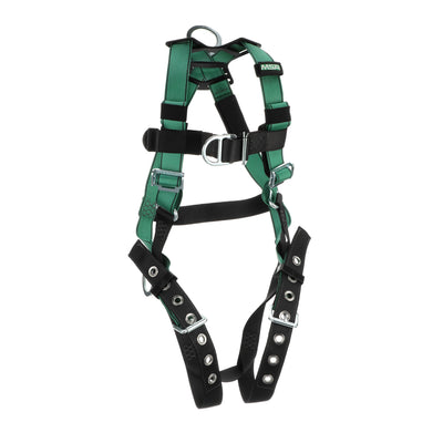 MSA V-FORM Harness w/Back, Front & Side D-Rings - Tongue Buckle Leg Straps - Extra Small - 10197206