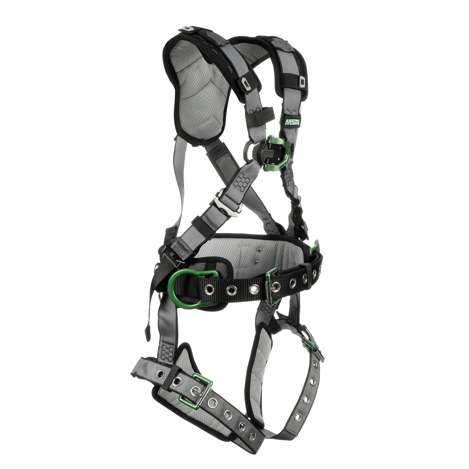 MSA V-FIT Construction Harness w/Back & Side D-Rings - Tongue Buckle Leg Straps - Shoulder & Leg Padding - Standard - 10195181