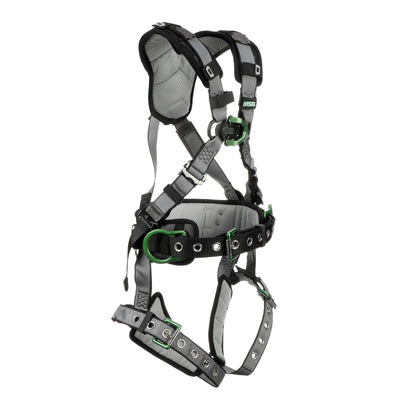 MSA V-FIT Construction Harness w/Back & Side D-Rings - Tongue Buckle Leg Straps - Shoulder & Leg Padding - Standard - 10195181