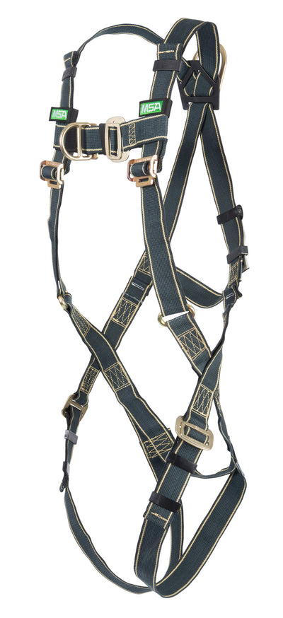 MSA Gravity Welder Harness w/Back D-Ring - Qwik-Fit Leg Buckles - Kevlar Webbing - X-Large (XLG) - 10103217
