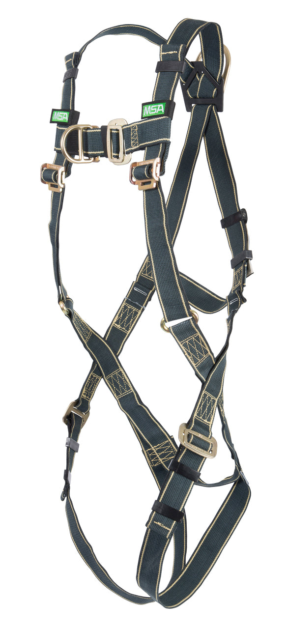 MSA Gravity Welder Harness w/Back D-Ring - Qwik-Fit Leg Buckles - Kevlar Webbing - X-Large (XLG) - 10103217