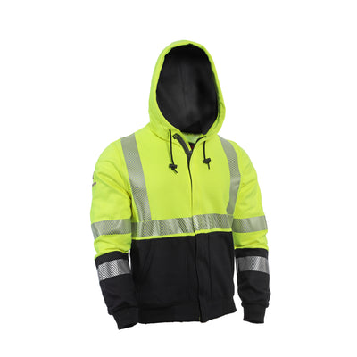 DRIFIRE FR Hi-Vis Hybrid Zip Hoodie Class 3 - SWSHEHZC3-_ _