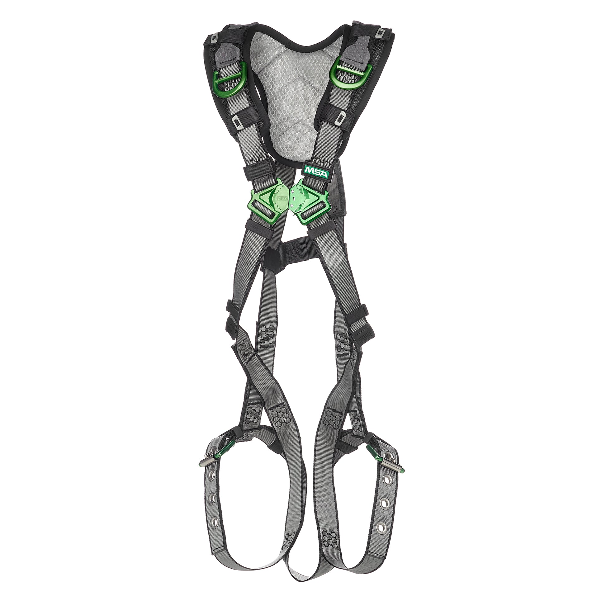 MSA V-FIT Harness w/Back & Shoulder D-Rings - Tongue Buckle Leg Straps - Shoulder Padding - Extra Small - 10194936